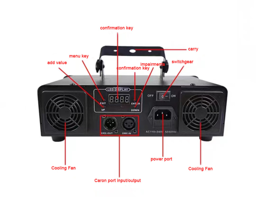 DMX 3d tabung vertikal Full Color Animasi Laser Lampu untuk Melakukan 4W LED 80 Rohs 50000